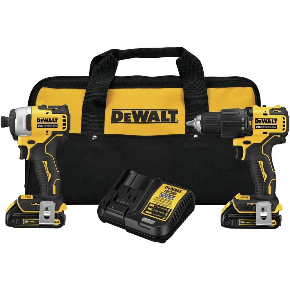 Dewalt DCK279C2 ATOMIC 20V MAX Brushless Cordless 1/2" Hammer Drill/Driver and 1/4" Impact Driver Kit