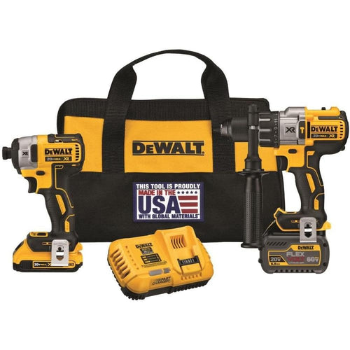 Dewalt DCK299D1T1 20V MAX XR 2 TOOL (DCD996 & DCF887) W/ 2 BATTERIES (ONE DCB203 (2AH), ONE DCB606 (6AH)) AND BAG