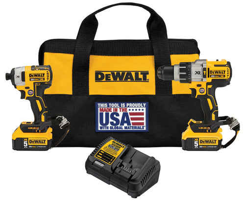 Dewalt DCK299P2LR 20V MAX XR 2 TOOL (DCD996 & DCF887) W/ 2 BATTERIES (5.0AH) AND BAG LANYARD READY