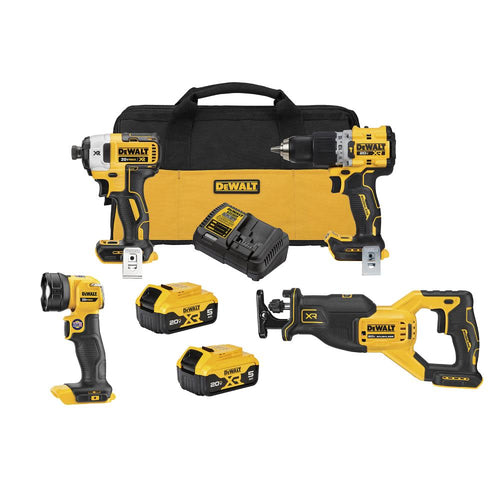 Dewalt DCK449P2 20V MAX XR® Brushless Cordless 4-Tool Combo Kit With 5.0Ah Batteries - MPR Tools & Equipment