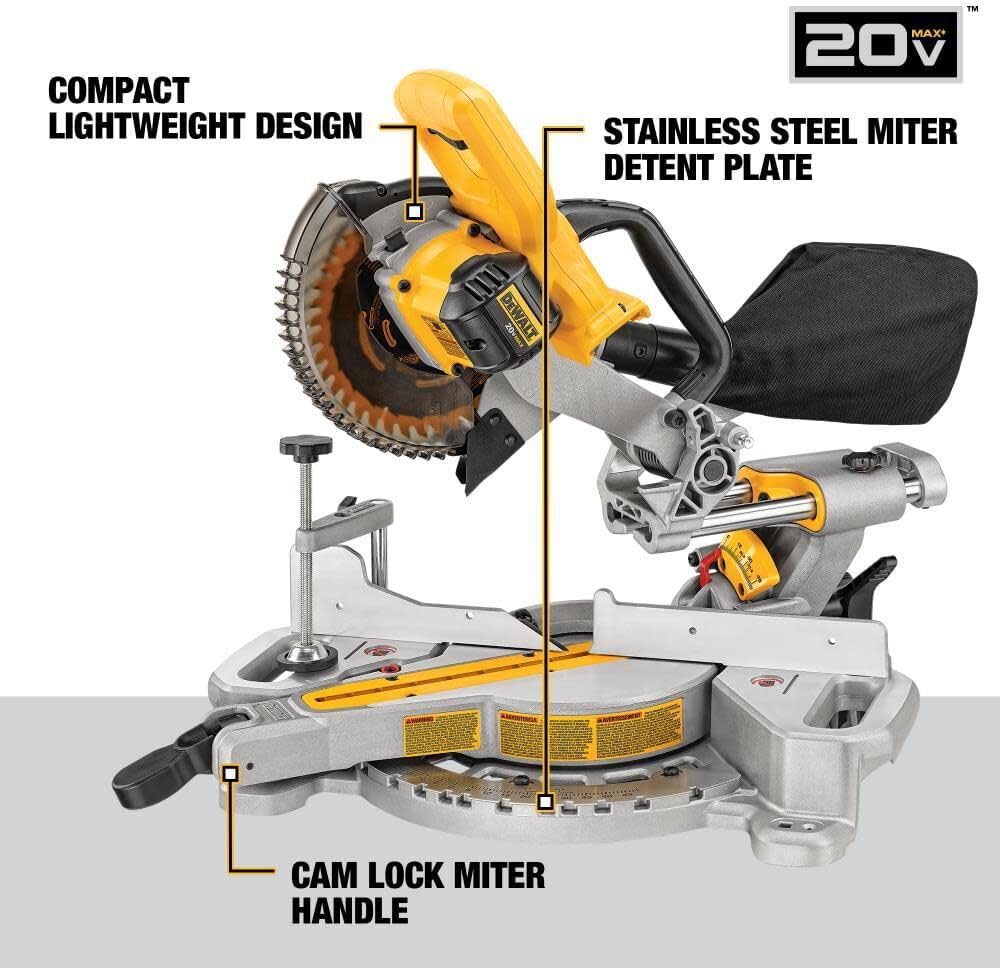 Dewalt DCS361B 20V MAX 7-1/4" SLIDING MITRE SAW - TOOL ONLY