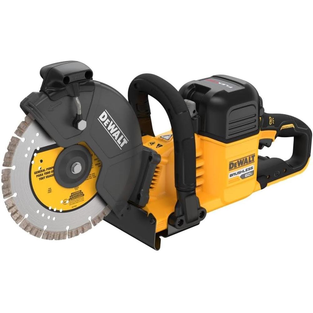 Dewalt DCS692B 60V MAX 9" CUT-OFF SAW, 6600 RPM, (1) CERAMIC METAL CUT-OFF WHEEL, (1) DIAMOND CUTTING WHEEL