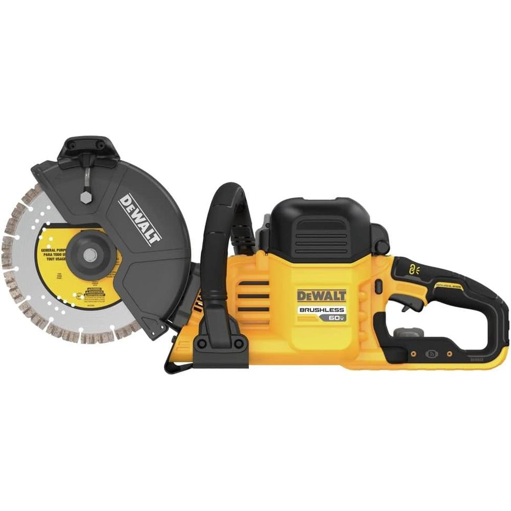 Dewalt DCS692X2 60V MAX 9" CUT-OFF SAW KIT, 6600 RPM, (1) CERAMIC METAL CUT-OFF WHEEL, (1) DIAMOND CUTTING WHEEL, (2) BATTERIES, (1) FAST CHARGER
