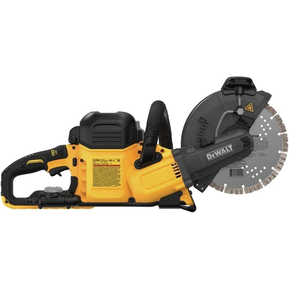 Dewalt DCS692X2 60V MAX 9" CUT-OFF SAW KIT, 6600 RPM, (1) CERAMIC METAL CUT-OFF WHEEL, (1) DIAMOND CUTTING WHEEL, (2) BATTERIES, (1) FAST CHARGER