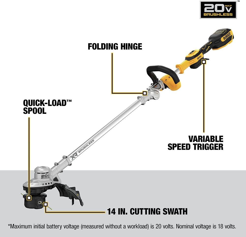Dewalt DCST922P1 20V MAX GEN 2 BRUSHLESS STRING TRIMMER (1) 5.0ah