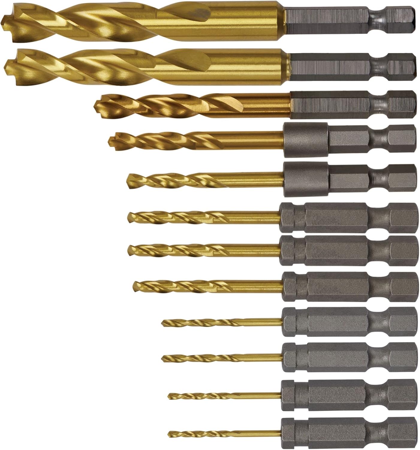 Dewalt DD5152 12pc Titanium Nitride Coated Impact Ready Drill Bit Set