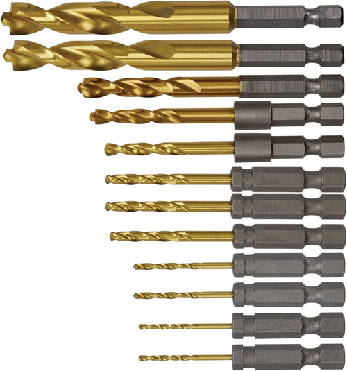 Dewalt DD5152 12pc Titanium Nitride Coated Impact Ready Drill Bit Set