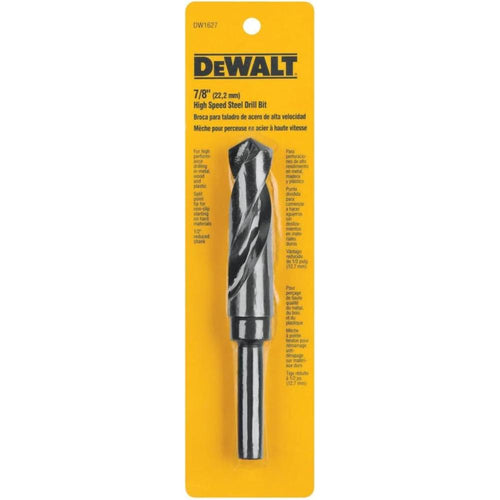 Dewalt DW1627 7/8" REDUCED SHANK BLACK OXIDE DRILL BIT (1/2" SHANK)