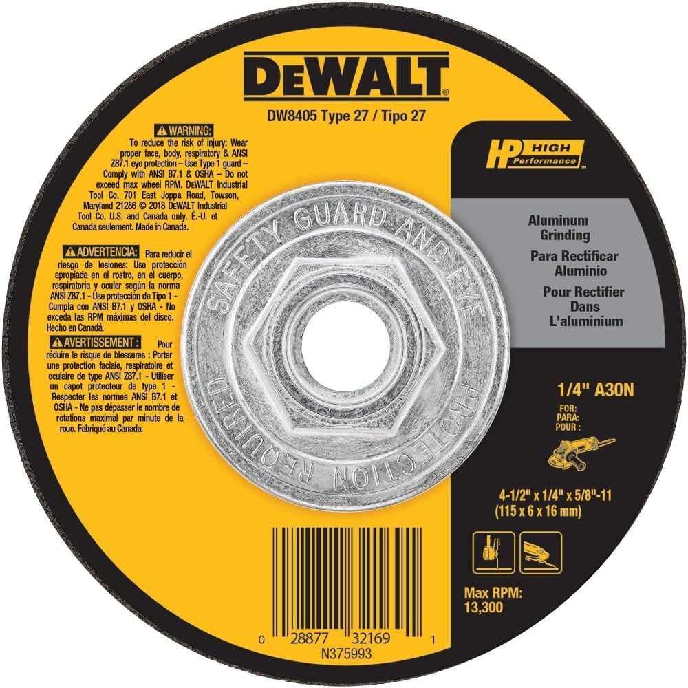 Dewalt DW8405 4-1/2"X1/4"X5/8"-11 ALUMINUM GRINDING WH
