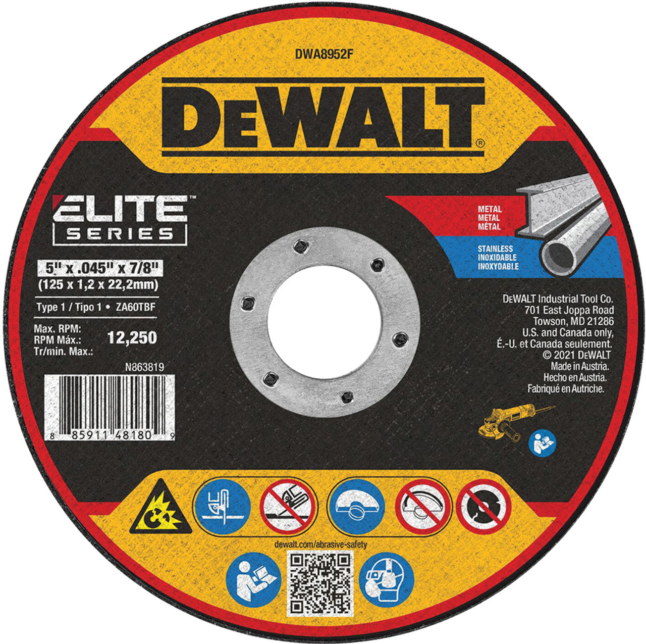 Dewalt DWA8952F 5 X .045 X 7/8 T1 XP CER CUT-OFF