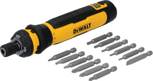 Dewalt DWHT66719 14-pc Rechargeable ScrewDriver with FlexDrive™ Control, 44/124 In-Lbs, 360 RPM, Incl. 12 Bits & USB Cable