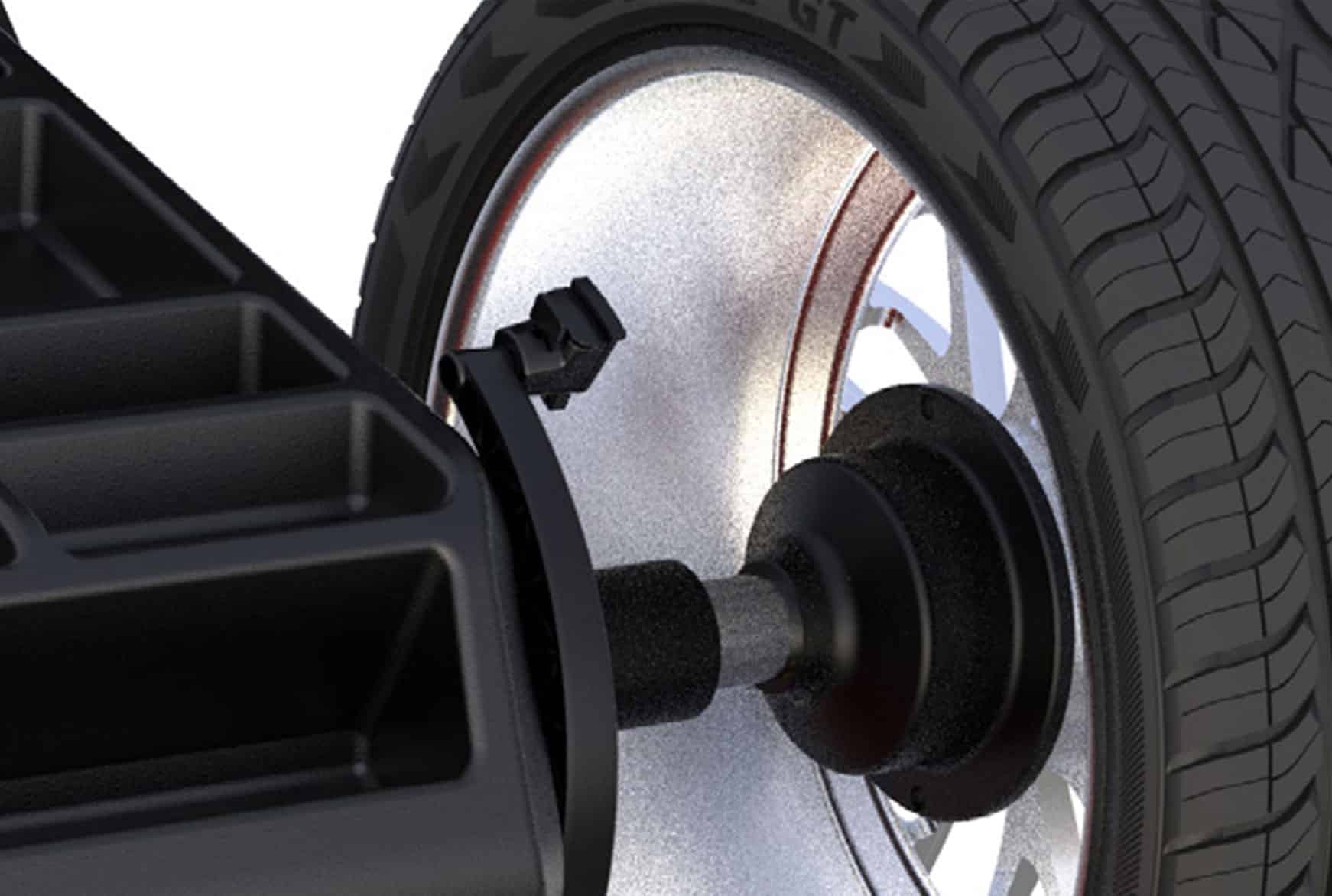 Coats 885 direct tape-a-weight placement detail close-up