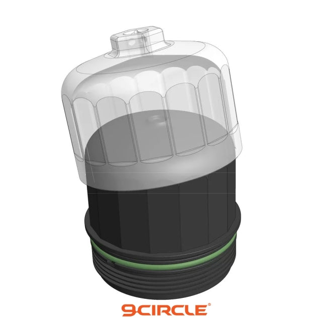 9 Circle 61650 Oil Filter Wrench illustrated engaging a cartridge oil filter