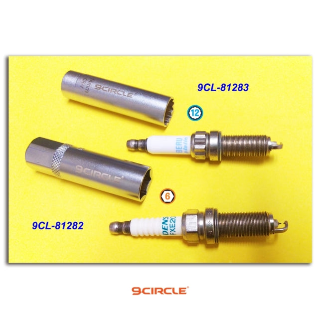 9 Circle 81283 Douille de bougie d'allumage / 14 mm / 12PT / 3/8" DR