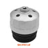 9 Circle 61605 Oil Filter Wrench engaged on Land Rover oil filter housing - side view
