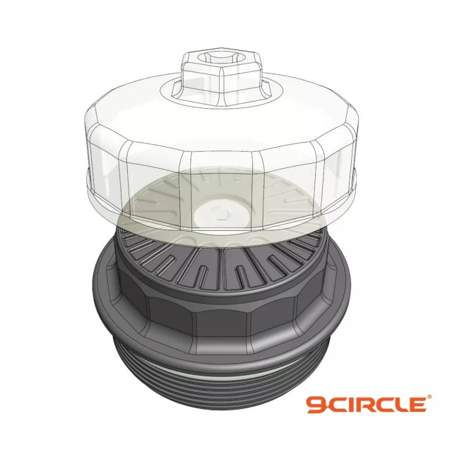 9 Circle 61660 Oil Filter Wrench diagram showing fit over oil filter cap
