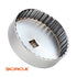 9 Circle 61662 Oil Filter Wrench interior view showing 36 flutes and 1/2 inch square drive