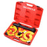 9 Circle 20073 MacPherson Strut Compressor Kit in red carrying case with yellow replaceable jaws and compressor bar