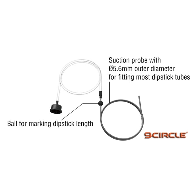 9 Circle 65860 suction probe with 5.6mm outer diameter and ball marker for dipstick length