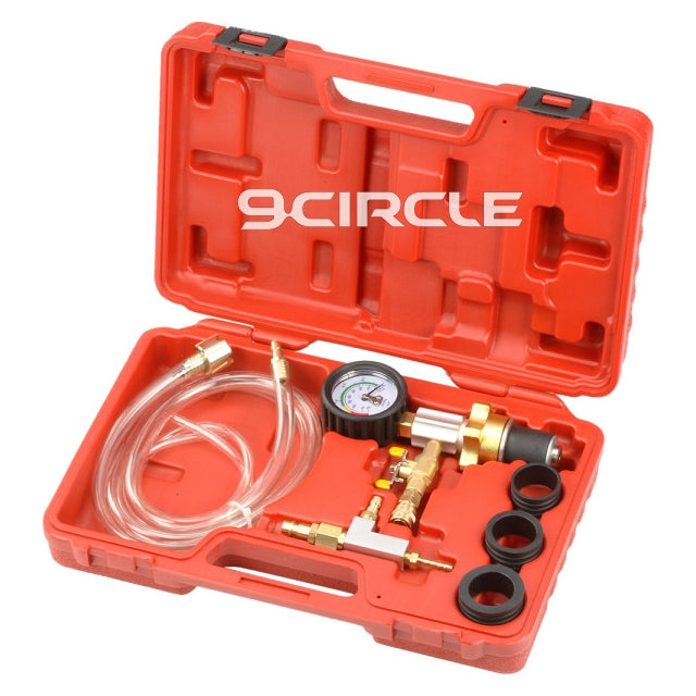 9 Circle 9CL-70120 Cooling System Vacuum Purge and Refill Kit in Red Carrying Case