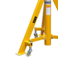 ESCO 10493 9-Ton High-Lift Jack Stand spring-loaded caster wheel base detail