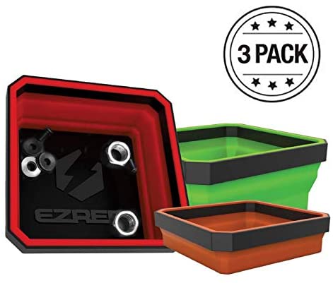 EZRED EZTRAY Collapsible Parts Tray, Set of 3 - MPR Tools & Equipment