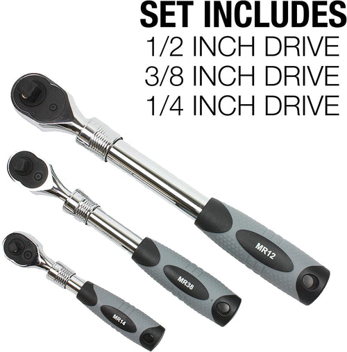 EZRED MR482 Extendable Ratchet Three Piece Set - MPR Tools & Equipment