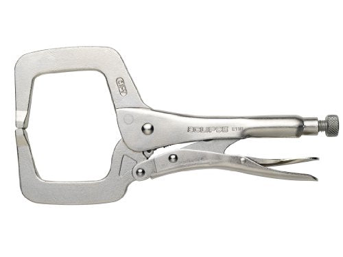 Eclipse Tools E11R Locking C-Clamp Pliers With Regular Pads, 11" Size, 3-1/8" Jaw Capacity - MPR Tools & Equipment