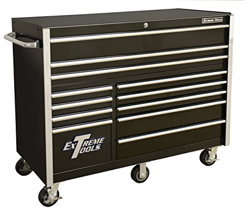 Extreme Tools RX552512RCBK RX Series Black 55" 12-Drawer Roller Cabinet - MPR Tools & Equipment