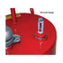 FC-25GC fill level gauge close-up mounted on red 14-gauge steel tank