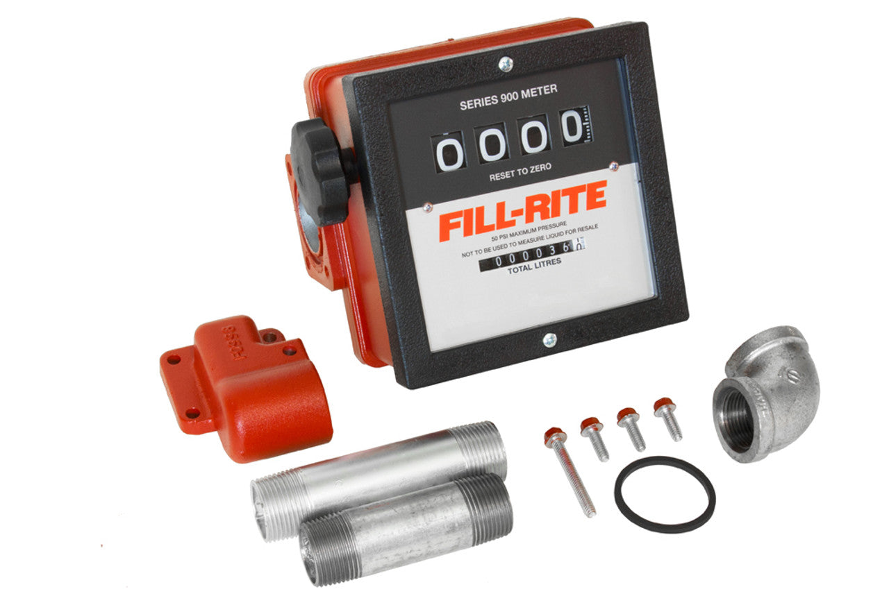 Fill-Rite 901CLMK4200 23 to 151 LPM Meter Kit. Accuracy of ±2%. Liter Register, Left to Right Flow, 1" NPT Threads. Reg - MPR Tools & Equipment