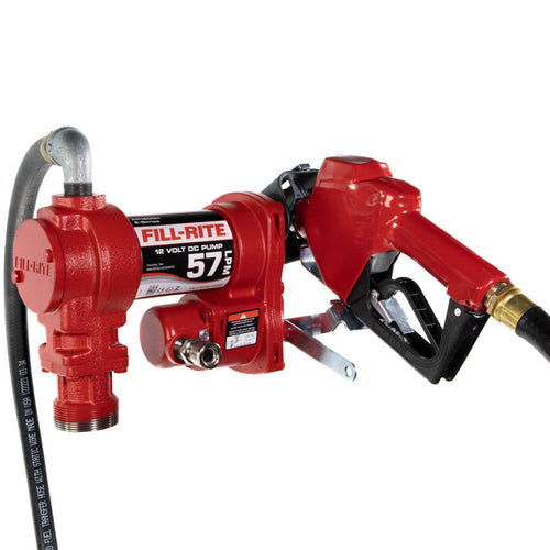 Fill-Rite FR1210HEA 57 LPM, 12V DC Pump, 3/4" X 3.6 M Hose, 3/4" Automatic Nozzle (Unleaded Spout And Red Cover), 1.5 Me - MPR Tools & Equipment