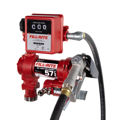 Fill-Rite FR2411HEL 57 LPM, 24V DC Pump, 3/4" X 3.6 M Hose, 3/4" Manual Nozzle, 1.5 Meter Ground Wire With Clip, 5.5 M 3 - MPR Tools & Equipment