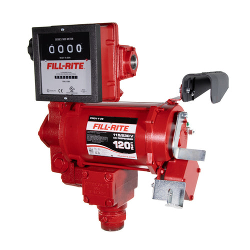 Fill-Rite FR311VELMN 110 LPM, 115/230V AC 50/60 Hz Super High Flow Pump, 901CL Liter Meter, No Accessories. 1" BSPT Discharge. Bung - 2" Threads are BSPT, Suction Port is 11/2" BSPP. DIESEL ONLY. - MPR Tools & Equipment