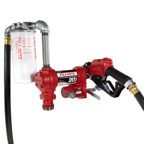 Fill-Rite FR4210HBFQ 17 GPM, 12V DC High Flow Pump, 1" X 18' Hose, 1" Ultra High Flow Automatic Nozzle (Truck Stop Spout - MPR Tools & Equipment