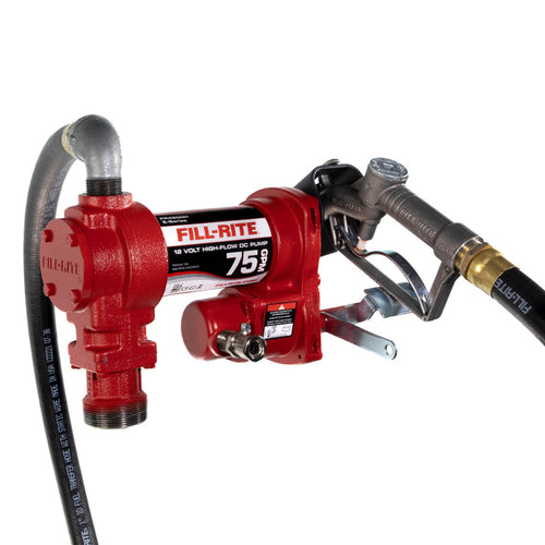 Fill-Rite FR4210HE 76 LPM, 12V DC High Flow Pump, 1" x 3.6 m Hose, 1" Manual Nozzle - MPR Tools & Equipment