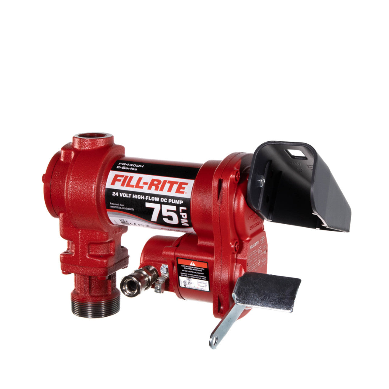 Fill-Rite FR4405HE 76 LPM, 24V DC High Flow Pump, 5.5 m 3.31 mm² 3 Wire Battery Cable, 1.5 Meter Ground Wire with Clip. No Accessories. 1" BSPP Discharge, 1" BSPP Suction Port, 2" BSPT Tank Mount. - MPR Tools & Equipment