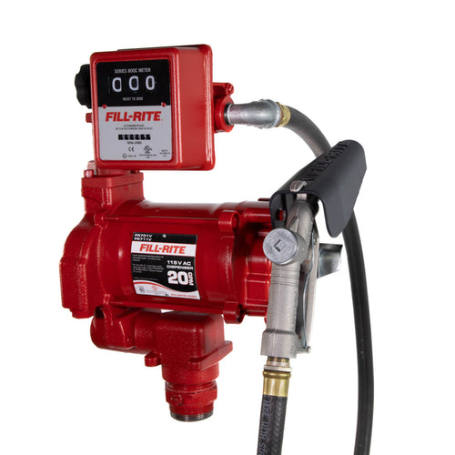 Fill-Rite FR701VL 57 LPM, 115V AC 60 Hz Pump, 3/4" X 12' Hose, 3/4" Manual Nozzle, 807C Liter Meter - MPR Tools & Equipment