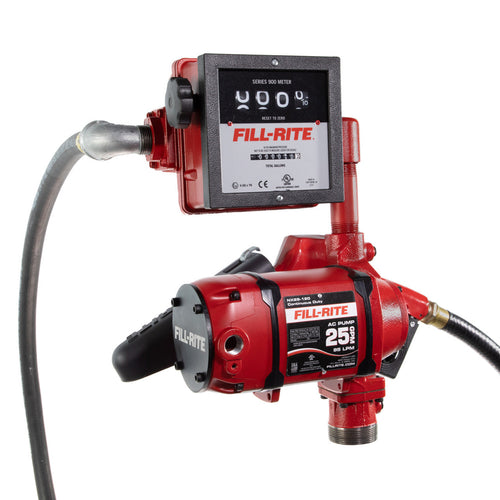 Fill-Rite NX25-120NB-AH 120V Pump; NPT; BUNG; 901C Mechanical Meter; 3/4" Auto Unleaded Nozzle; 3/4"X12' Hose - MPR Tools & Equipment