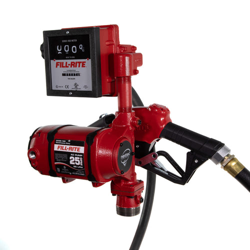 Fill-Rite NX25-120NB-AJ 120V Pump; NPT; BUNG; 901C Mechanical Meter; 1" Ultra High Flow Nozzle, 1"X18' Hose - MPR Tools & Equipment