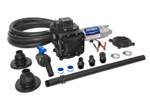 Fill-Rite SS417B 12V DC Double Diaphragm Pump W/ Santoprene Diaphragms; 20' Battery Cable With Clips And 30 Amp Fuse; - MPR Tools & Equipment