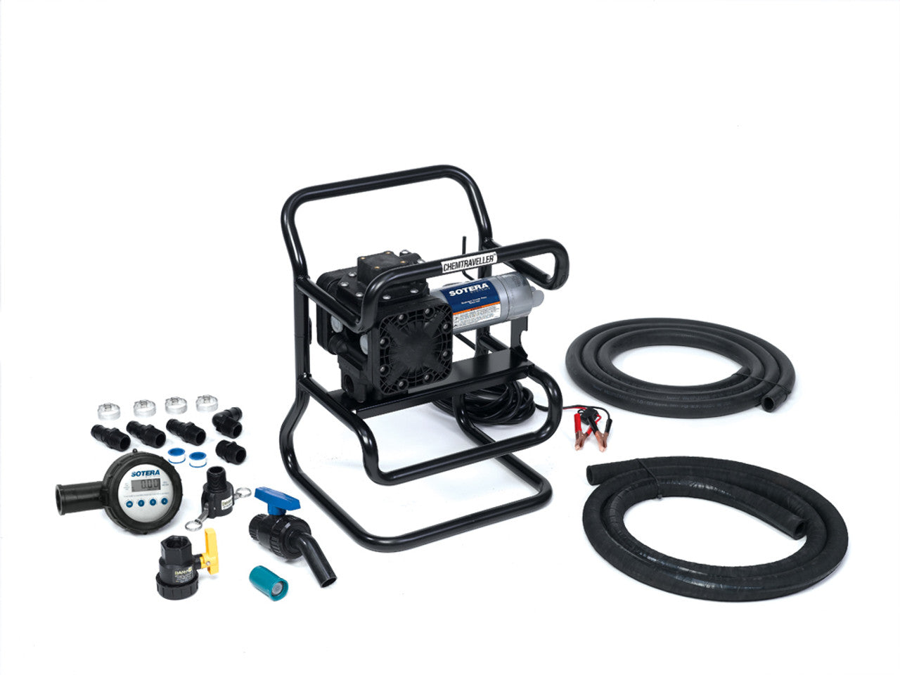 Fill-Rite SS435BX675 12V DC Chemtraveler (Short Frame) Double Diaphragm Pump W/ Santoprene Diaphragms; 20' Battery Cable - MPR Tools & Equipment