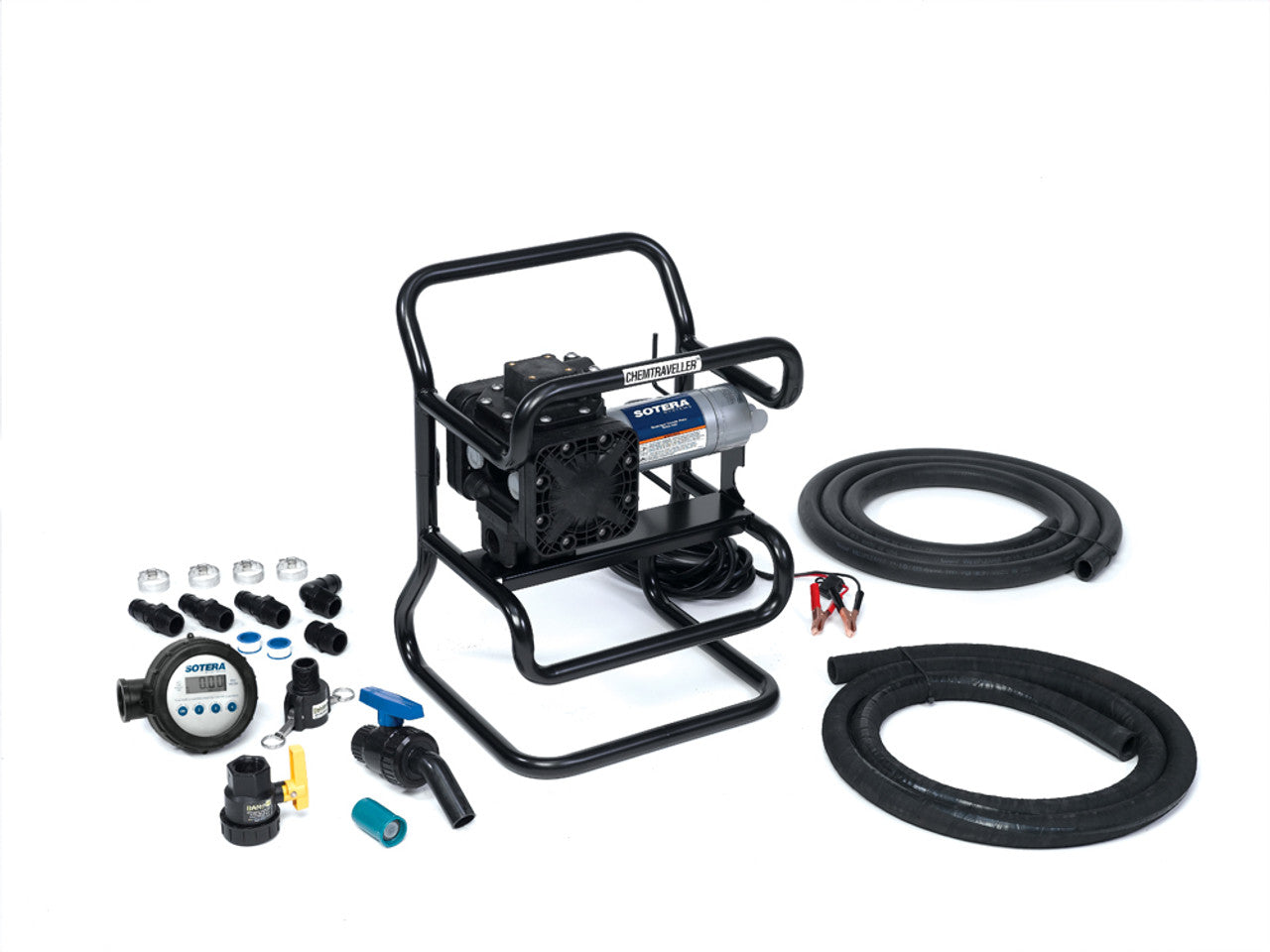 Fill-Rite SS435BX700 12V DC Chemtraveler (Short Frame) Double Diaphragm Pump W/ Santoprene Diaphragms; 20' Battery Cable - MPR Tools & Equipment