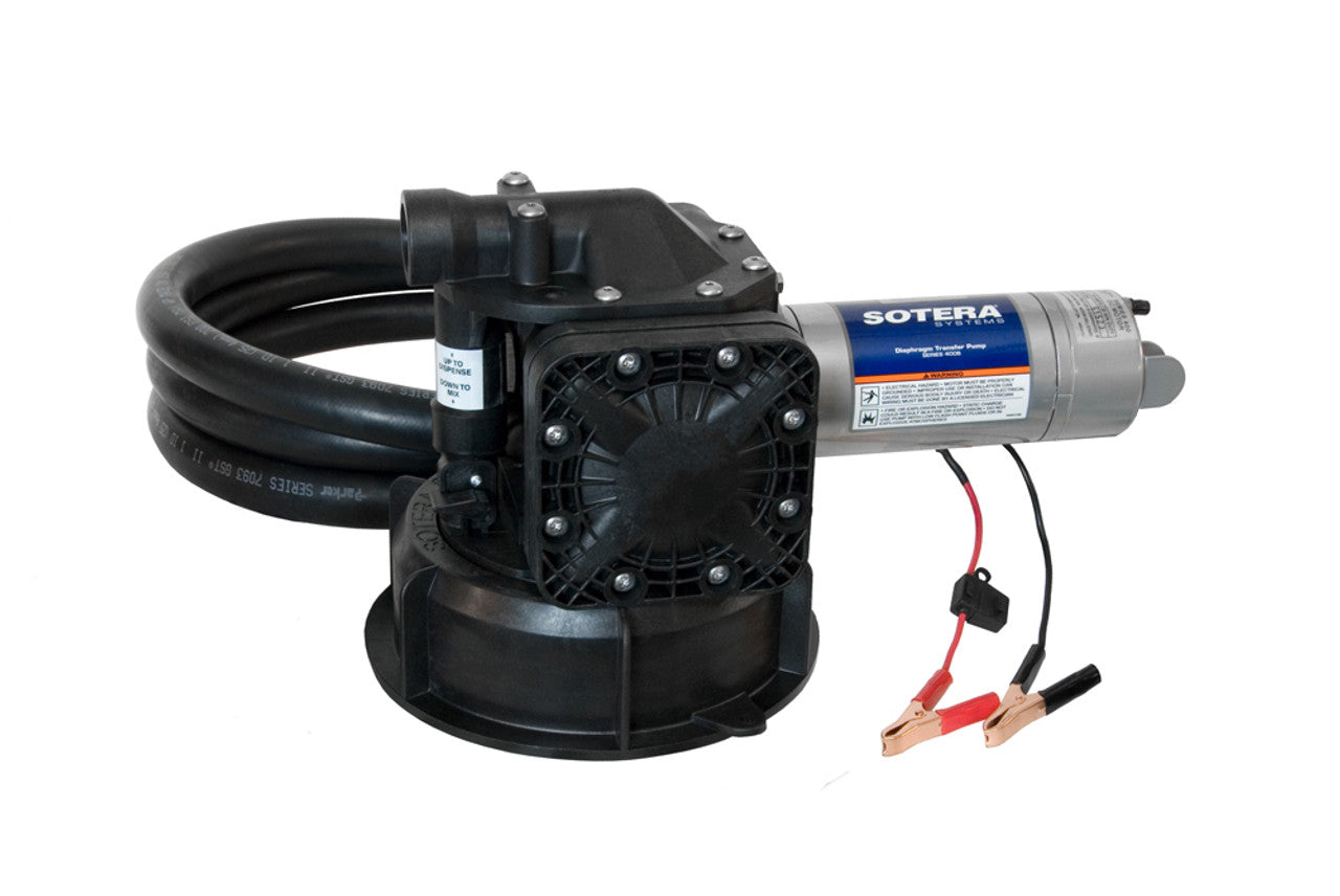 Fill-Rite SS445B 12V DC Mix-N-Go Double Diaphragm Pump W/ Santoprene Diaphragms; 20' Battery Cable With Clips And 30 - MPR Tools & Equipment