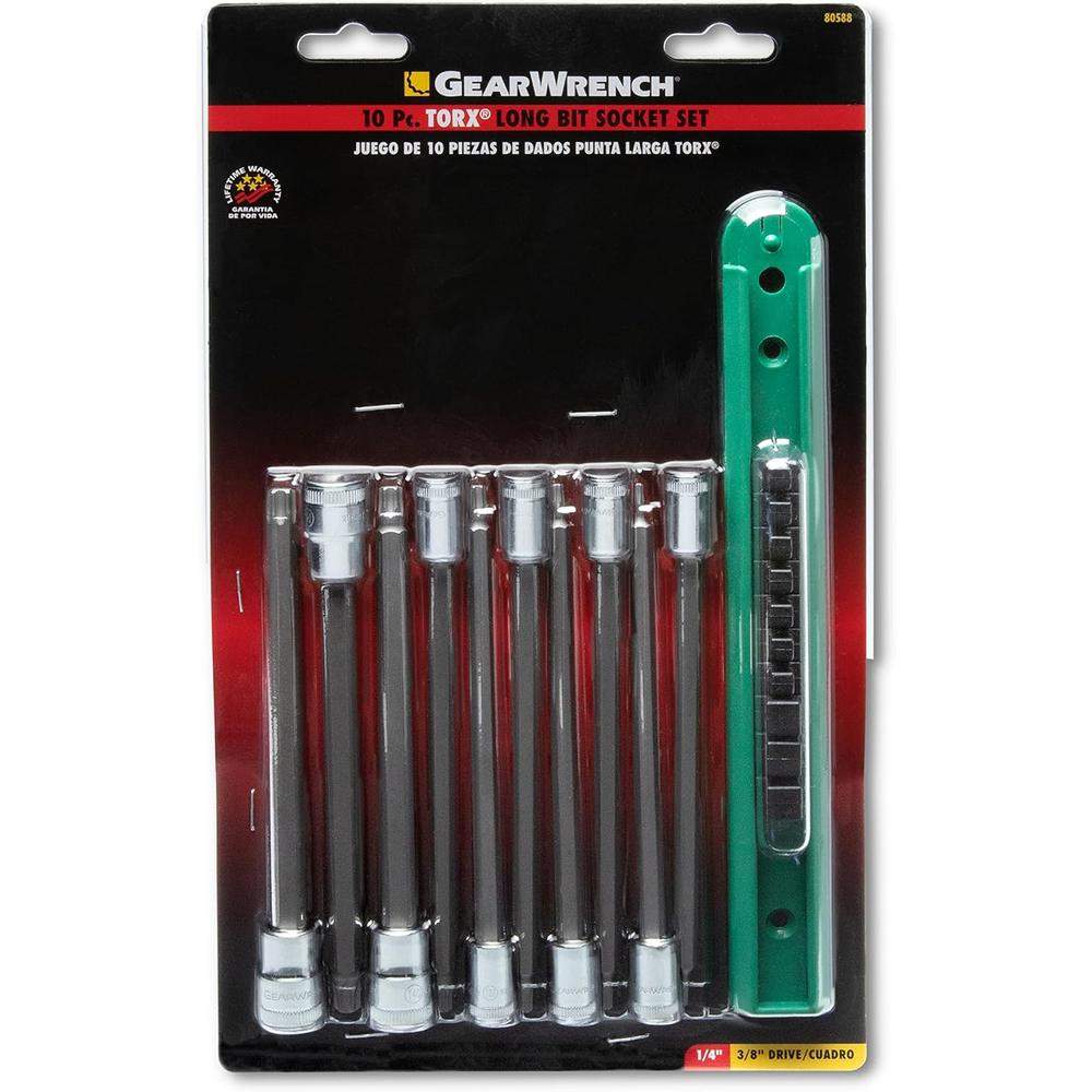 GEARWRENCH 10 Pc. 1/4" & 3/8" Drive Long Torx Bit Socket Set - 80588