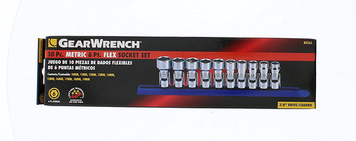 GEARWRENCH 10 Pc. 3/8" Drive 6 Point Flex Metric Socket Set - 80565 - MPR Tools & Equipment