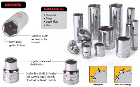 GEARWRENCH 11 Pc. 3/8" Drive 6 Point Deep SAE Socket Set - 80555 - MPR Tools & Equipment