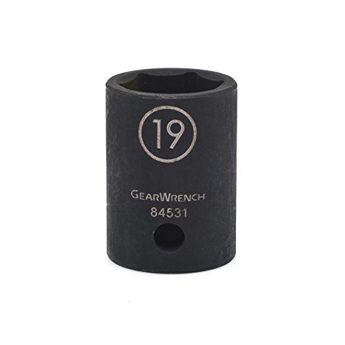 GEARWRENCH 1/2" Drive Standard Impact Metric Socket 19mm, 6 Point - 84531N - MPR Tools & Equipment