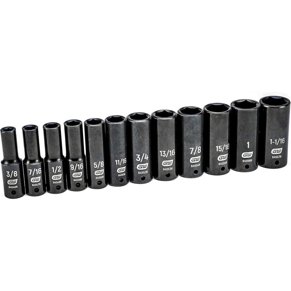 GEARWRENCH 12 Pc. 1/2" Drive 6 Point Deep Impact SAE Socket Set - 84942N