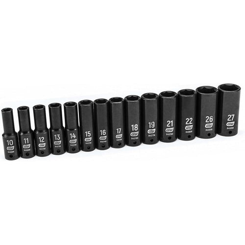GEARWRENCH 14 Pc. 1/2" Drive 6 Point Deep Impact Metric Socket Set - 84955N